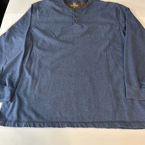 Outdoor Life Men's‎ Heather Blue Long Sleeve Henley XXL